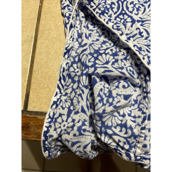 TURQUOISE Handcrafted Apparel Designer Blue And White Dress Size S/M - Picture 7 of 7